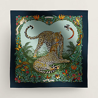 Lenço 90 eterno Jungle Love - Azul | Hermès Brasil